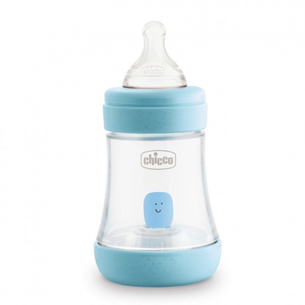 Chicco Perfect 5 Biberón Biofuncional Anticólicos Tetina Silicona Azul 0m+ 150ml