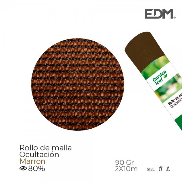 Malla de ocultación marrón 90 g/m² 2 x 10 m