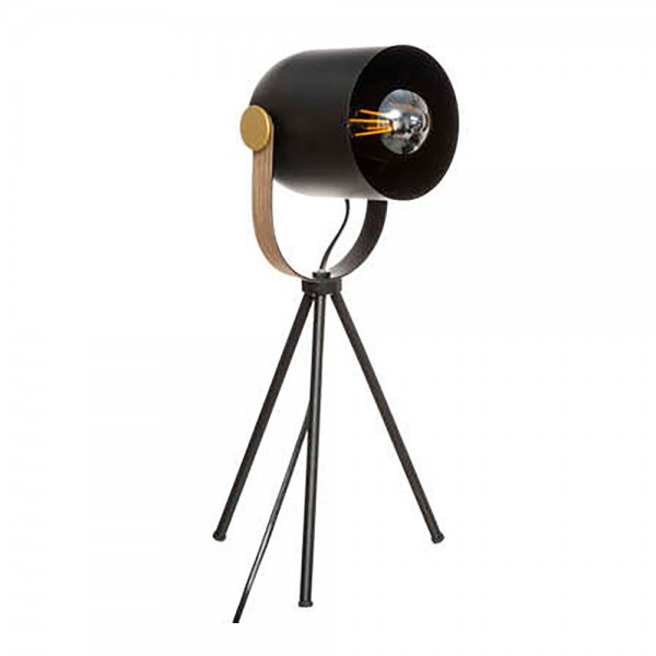 Lámpara de mesa tripode modelo "action' e27 color negro