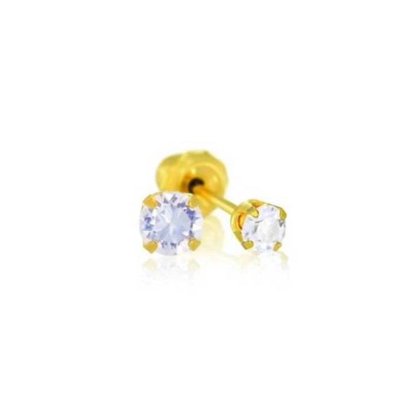 Inverness Pendiente 24k 84c Solitario Natural 3 